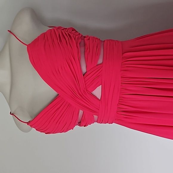 Cache dark pink high-low flowy elegant long dress-0 - Picture 2 of 9